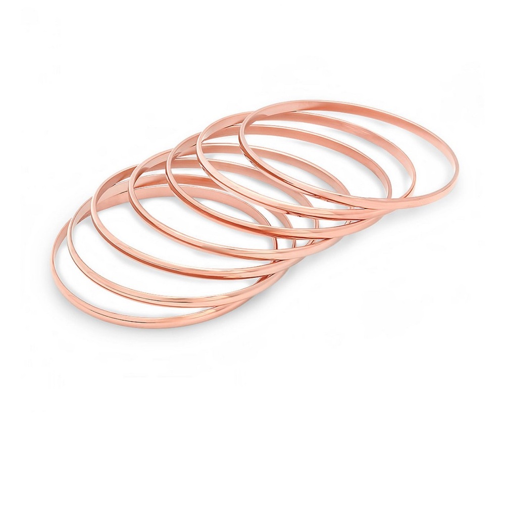 Steel Time 18K Rose Gold stainless Steel Bangles
